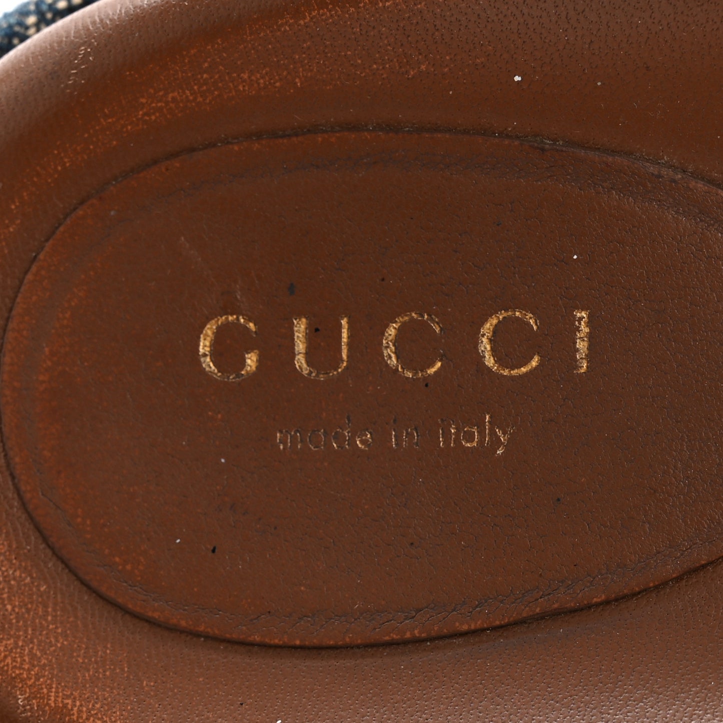 New Denim GG Monogram Angelina Platform 55mm Slide Sandals 37 Blue Tea
