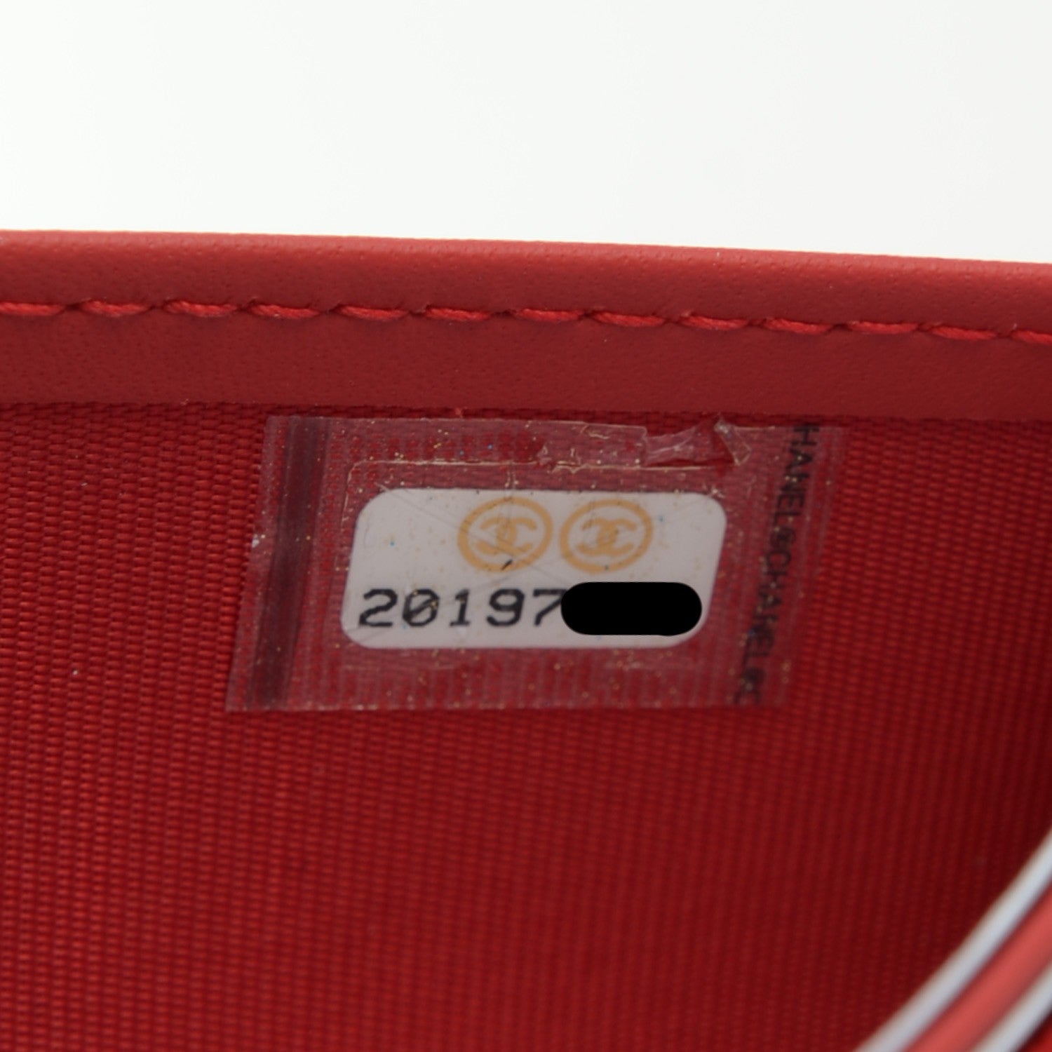 Chanel Lambskin Studded Timeless CC Yen Wallet Red 8 of 8