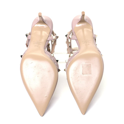 Valentino Garavani Patent Rockstud Ankle Strap Low Heel Pumps 39.5 Poudre 8 of 14
