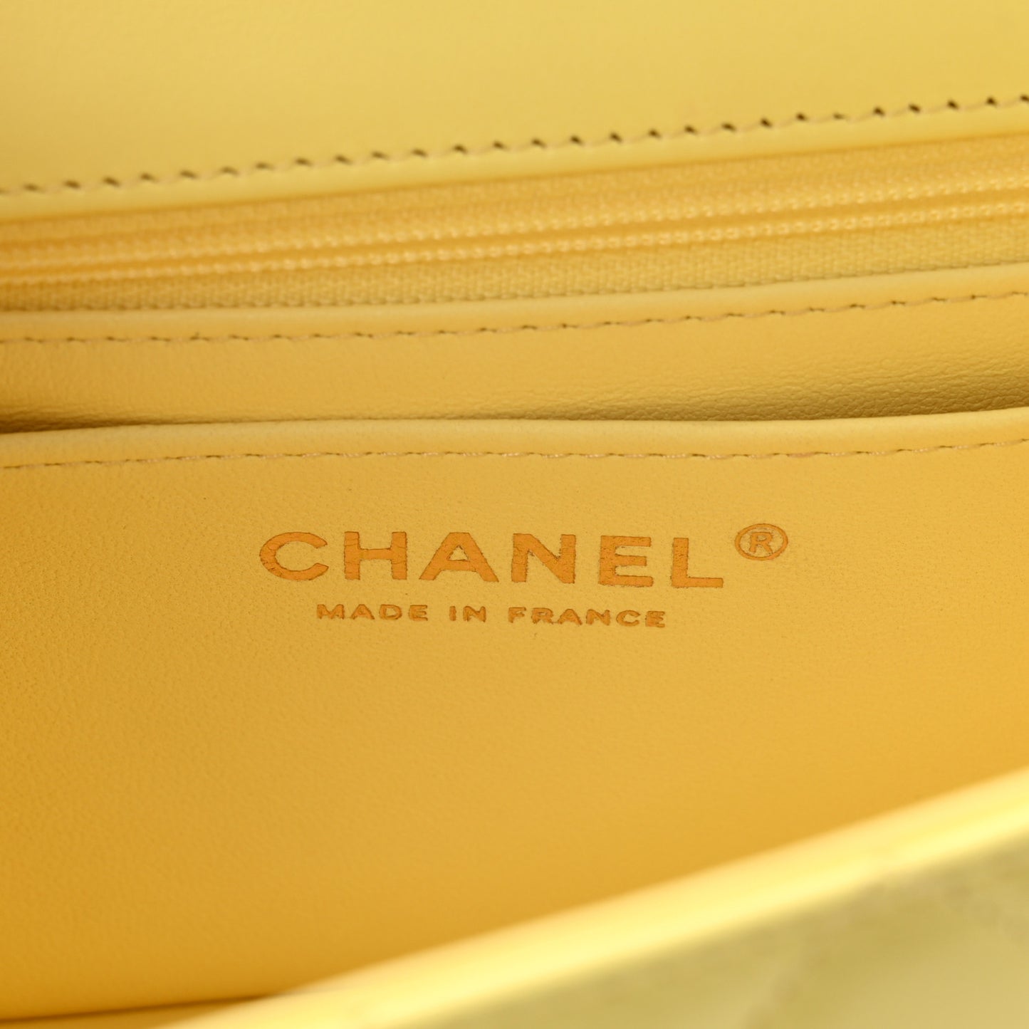 Lambskin Quilted Mini Chain Top Handle Rectangular Flap Light Yellow