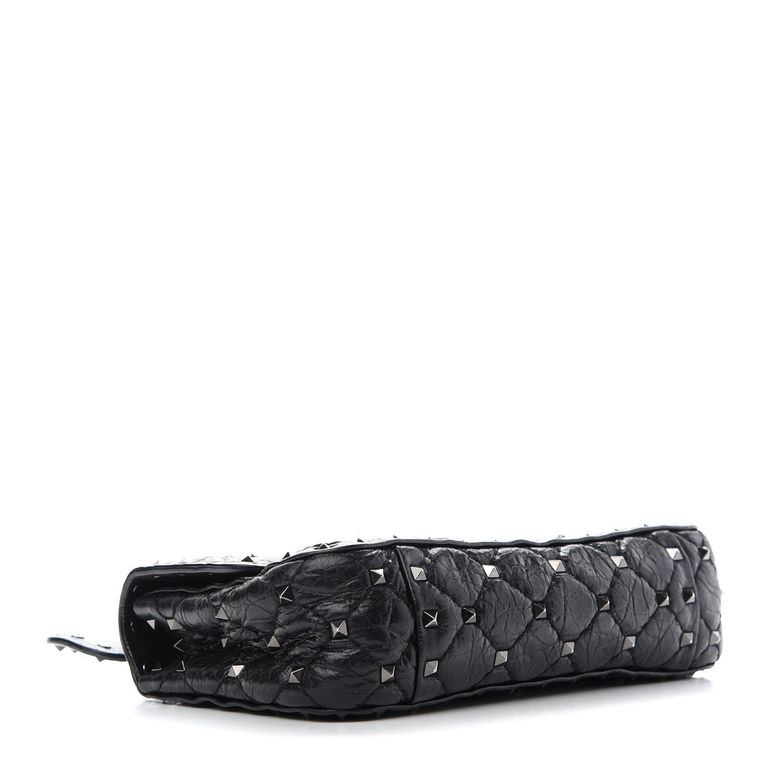 Valentino Garavani Craquele Nappa Small Rockstud Spike Shoulder Bag Black 3 of 10