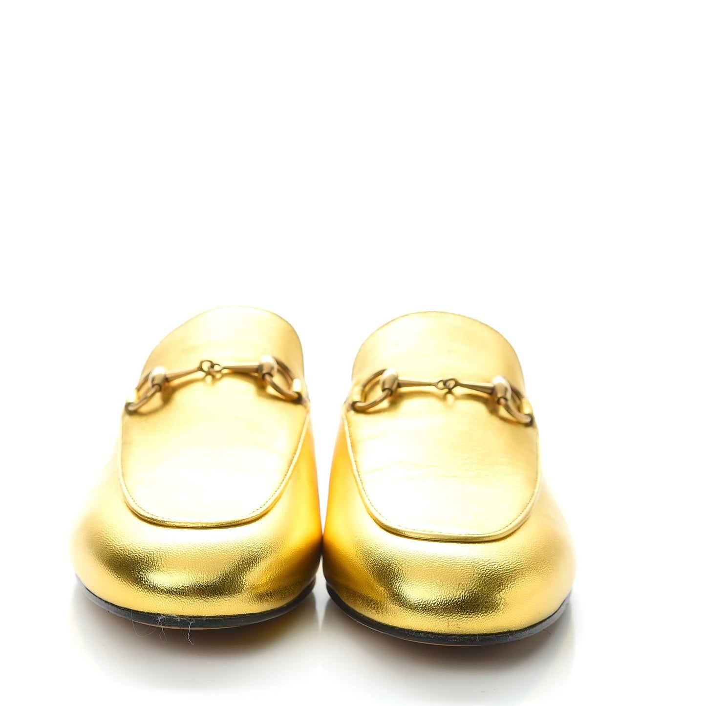 Metallic Nappa Womens Princetown Slippers 38.5 Gold