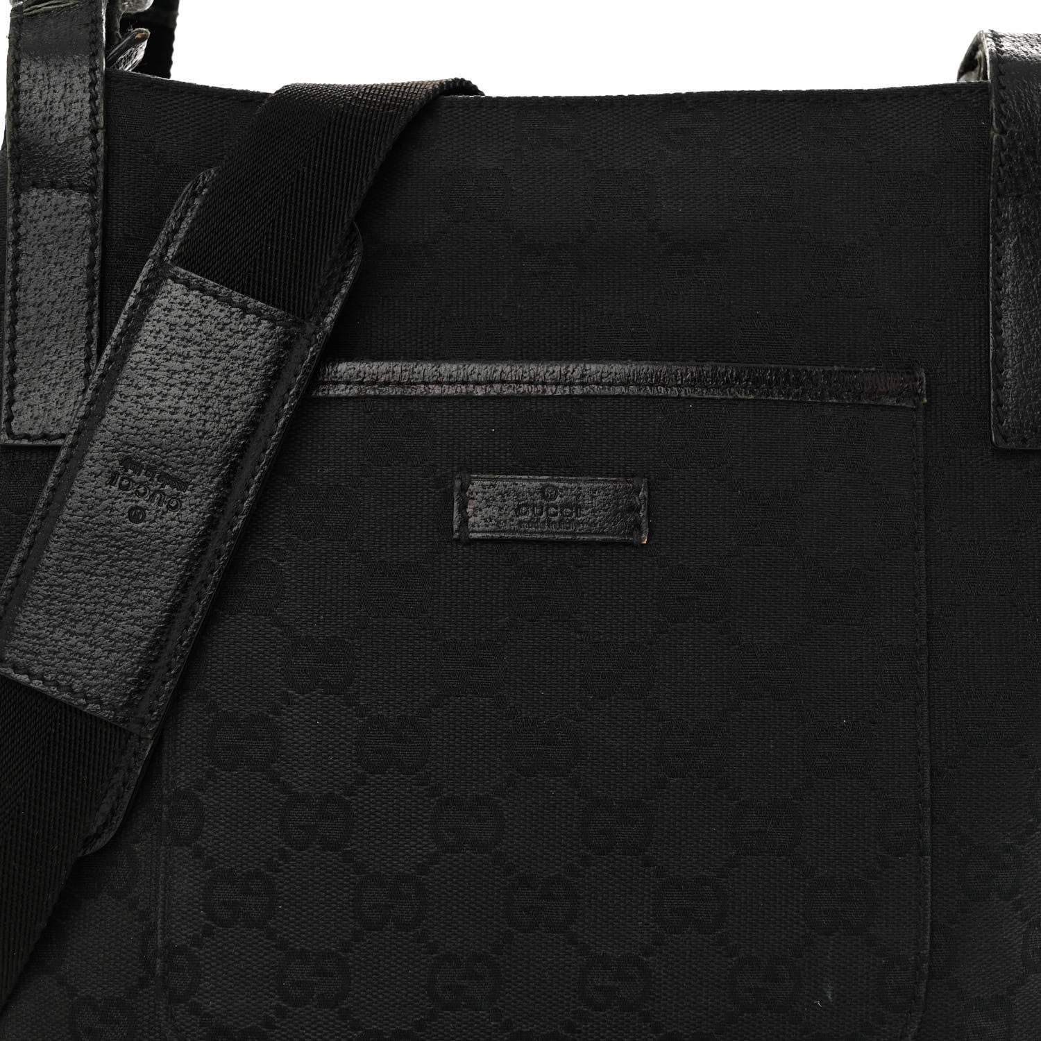 Gucci Monogram Flat Messenger Bag Black 7 of 11