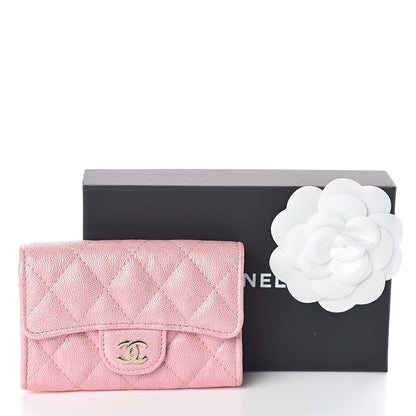 Chanel Iridescent Caviar Quilted Flap Card Holder Rose Pink 9 of 9