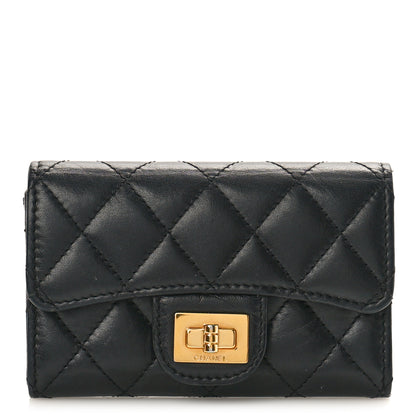 Chanel Aged Calfskin Quilted Reissue Flap Card Holder Black 1 of 11