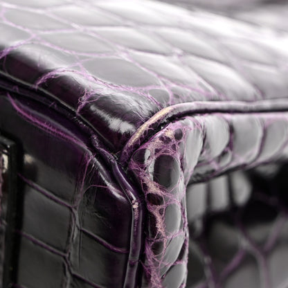 Hermes Shiny Niloticus Crocodile Birkin 30 Amethyst 17 of 18