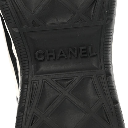 Chanel Suede Calfskin Mixed Fibers CC Sneakers 38 White Black 6 of 9