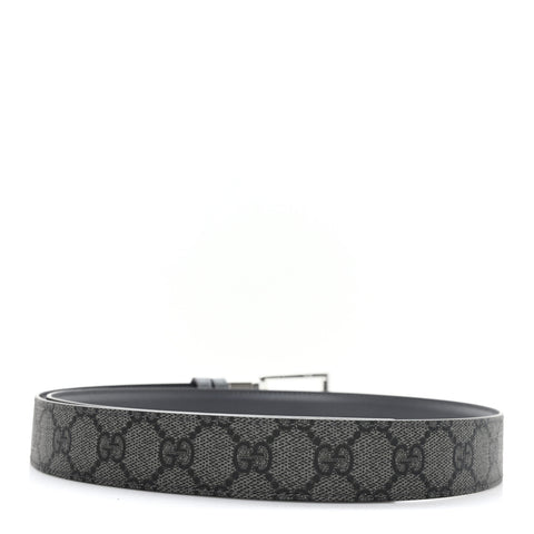 Selleria Calfskin GG Supreme Monogram Reversible Belt 95 38 Graphite Grey Black