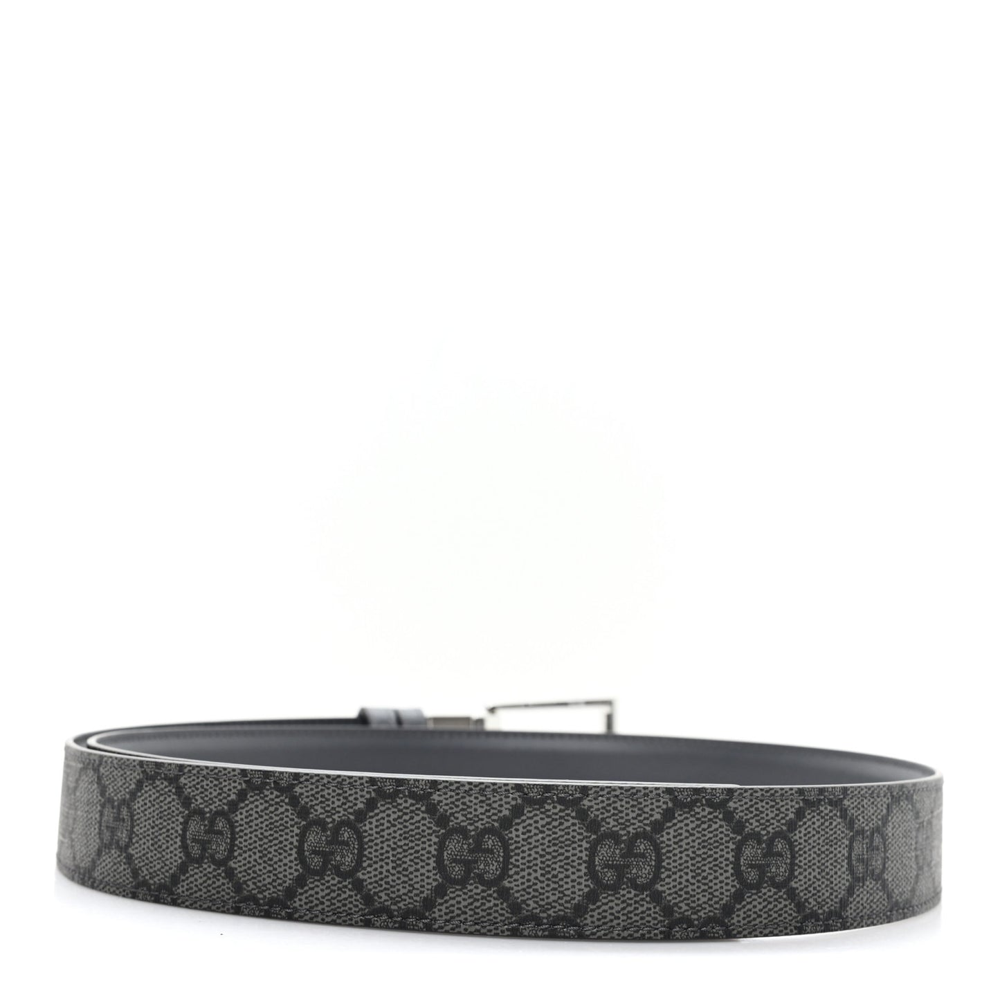 Selleria Calfskin GG Supreme Monogram Reversible Belt 95 38 Graphite Grey Black