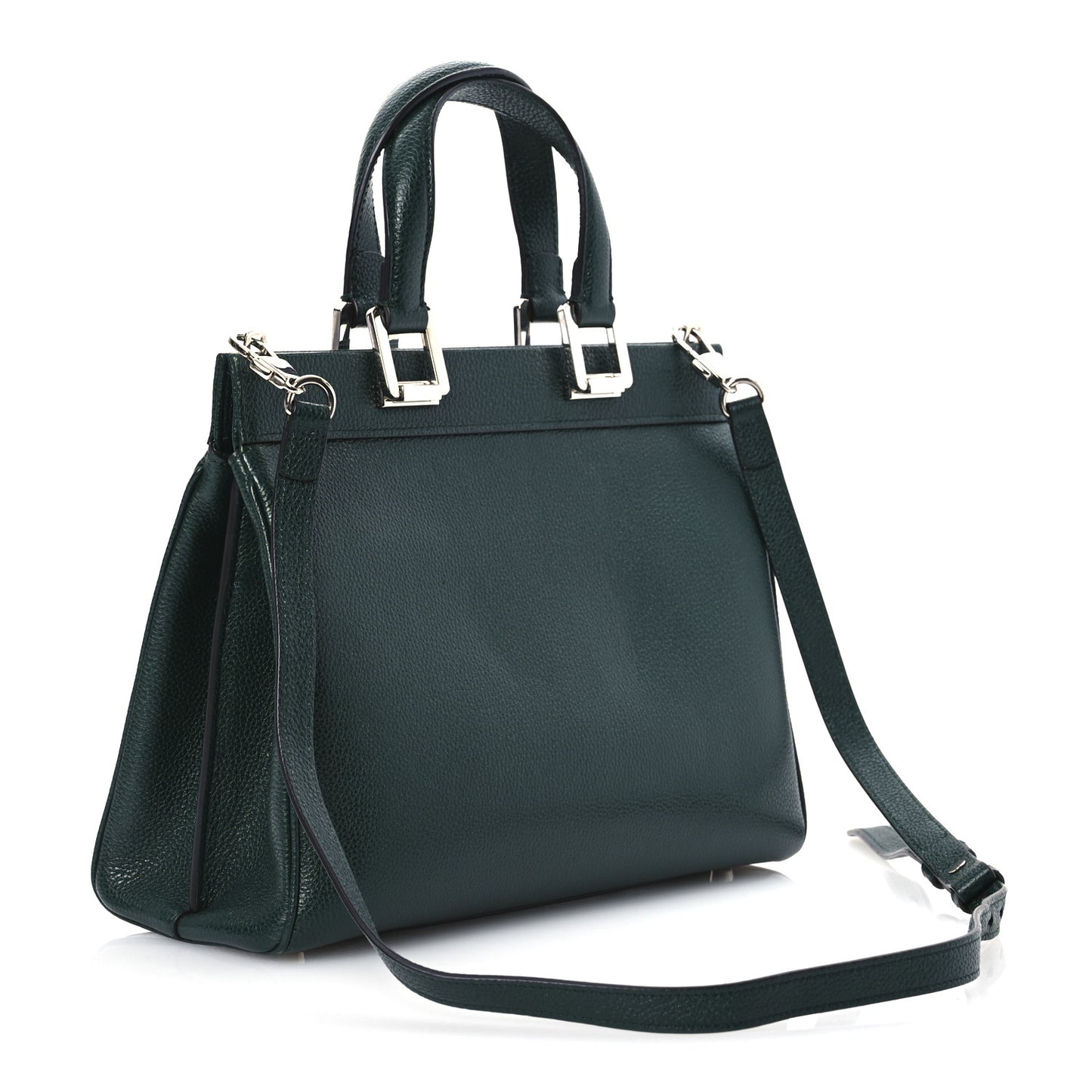 Grainy Calfskin Small Zumi Top Handle Bag Vintage Green