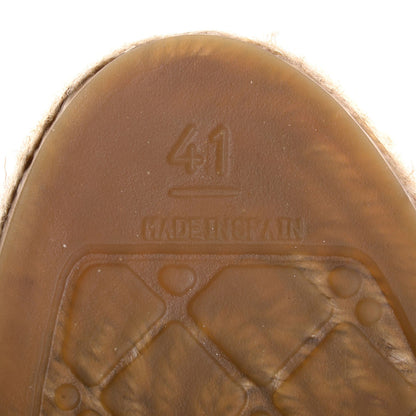 Chanel Crackled Calfskin Lace Up Espadrilles Beige Black 41 5 of 6
