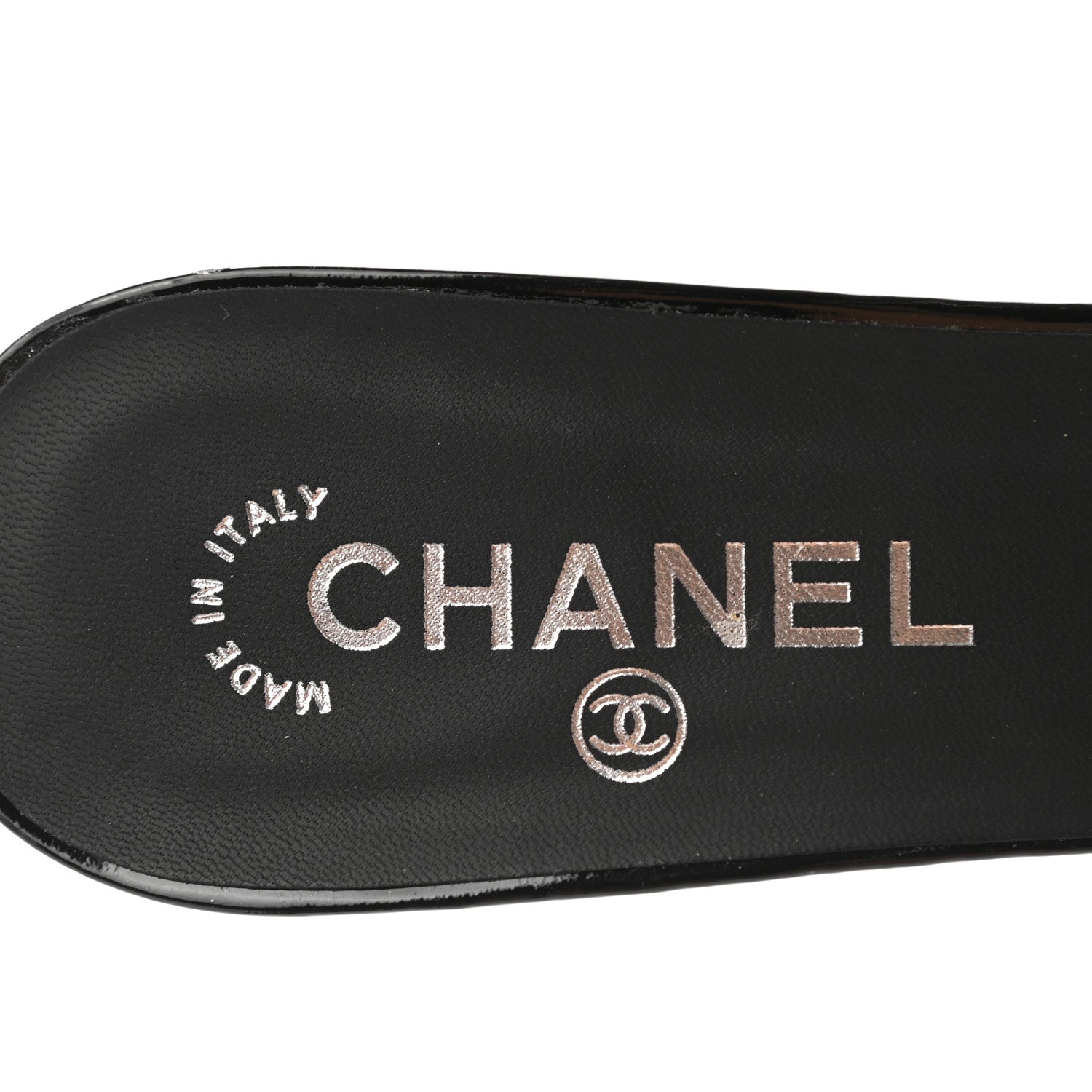 Chanel Patent Printed Mule Sandals 41 Black 8 of 8