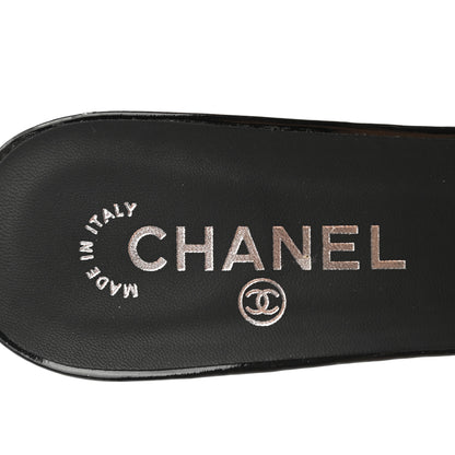 Chanel Patent Printed Mule Sandals 41 Black 8 of 8