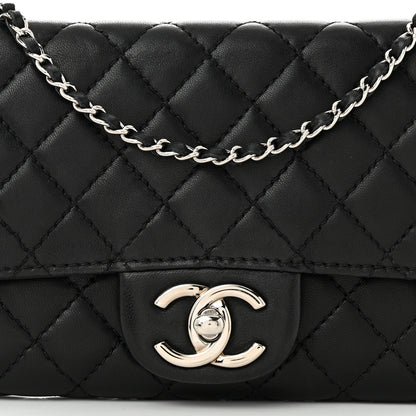 Chanel Lambskin Quilted East West Flap Clutch  Black 7 of 9