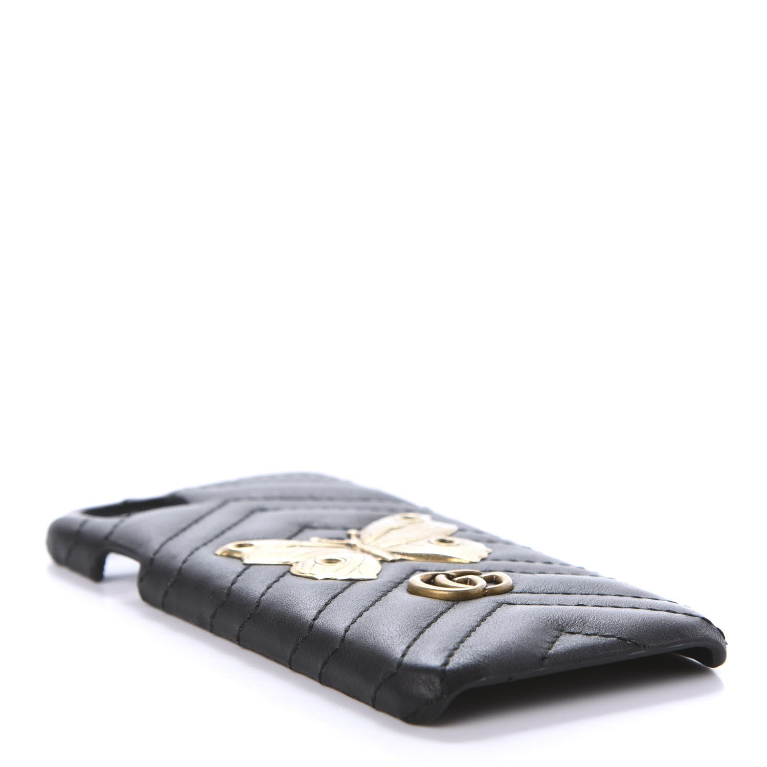 Gucci Calfskin Matelasse Animal Studs GG Marmont iPhone 7/8 Case Black 4 of 7