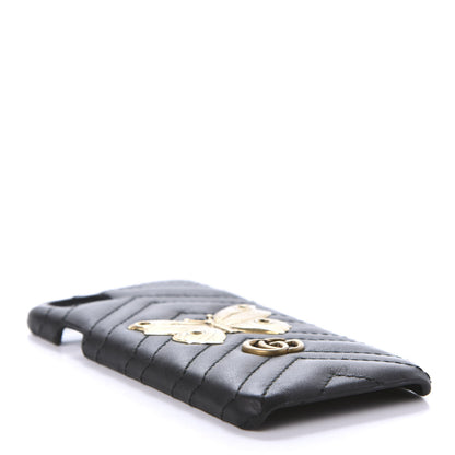 Gucci Calfskin Matelasse Animal Studs GG Marmont iPhone 7/8 Case Black 4 of 7