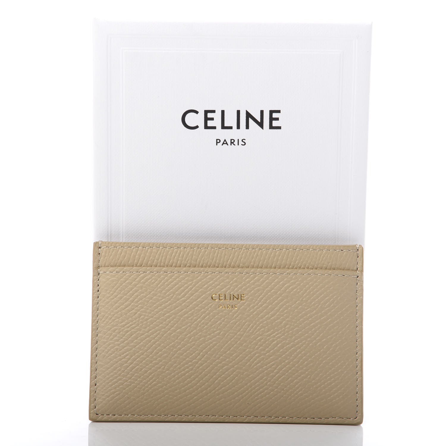 Celine Grained Calfskin Card Holder Light Taupe 9 of 9