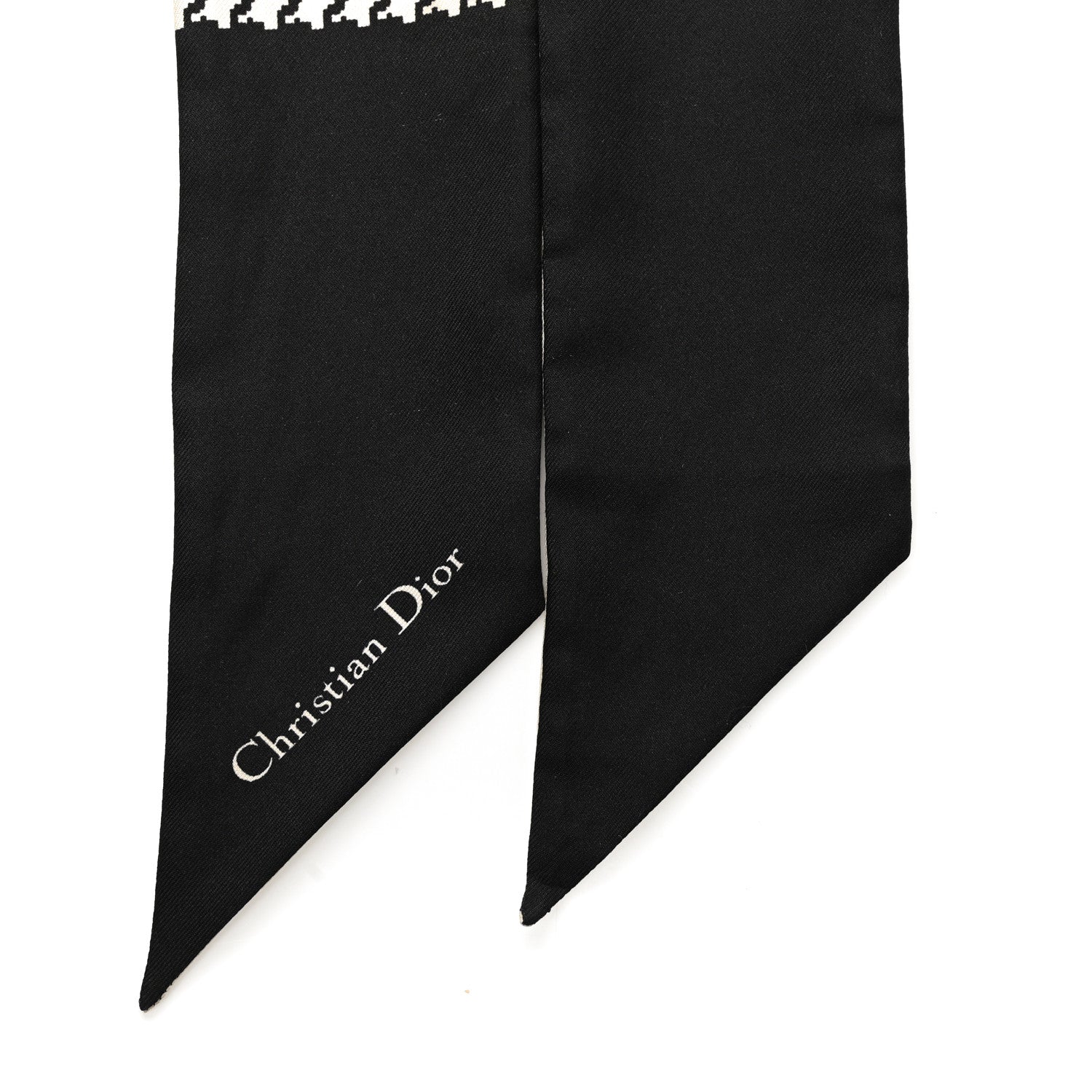 Christian Dior Silk 30 Montaigne Mitzah Scarf Black White 2 of 4