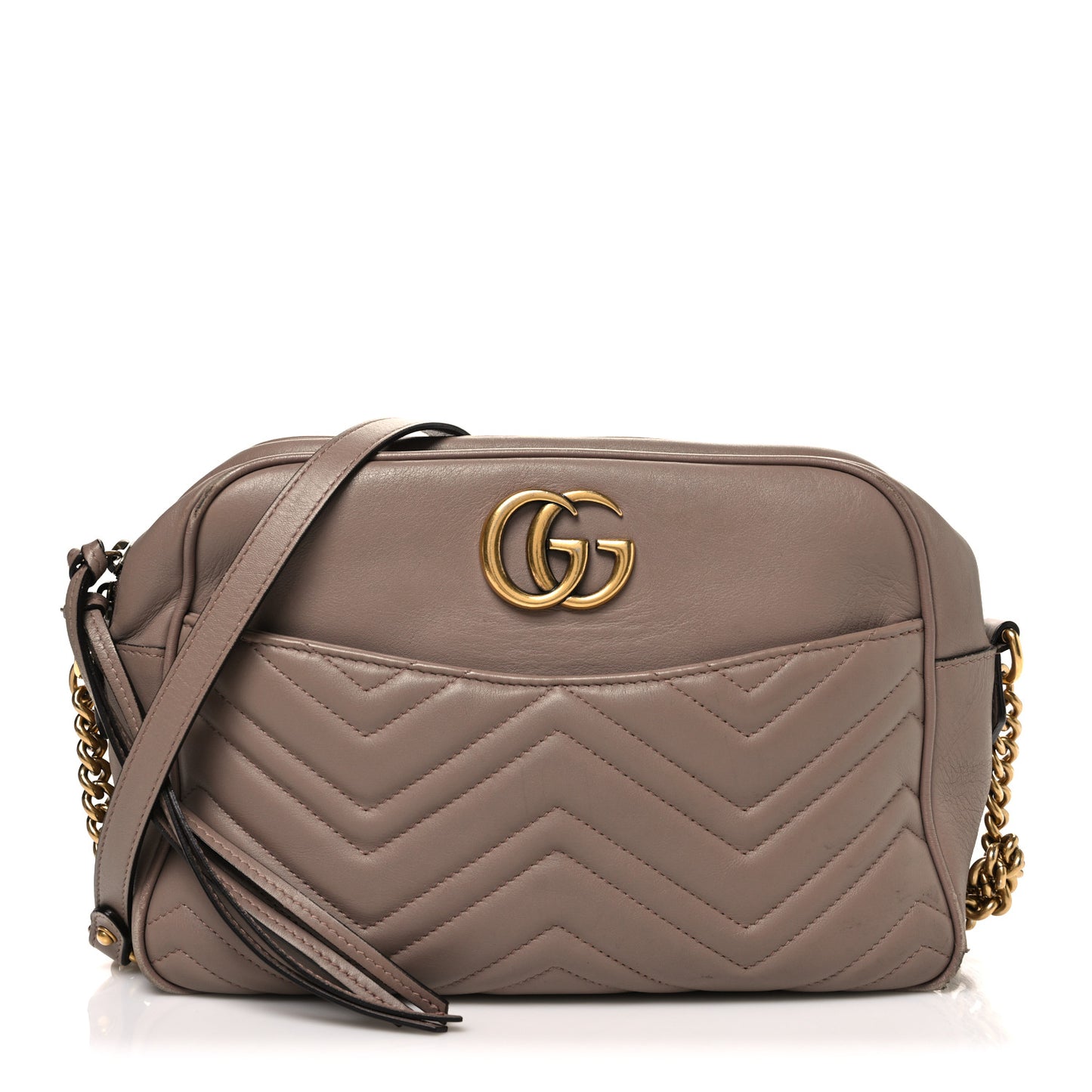 Calfskin Matelasse Medium GG Marmont Chain Shoulder Bag Porcelain Rose