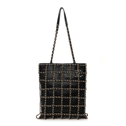 Chanel Lambskin Large Shopping Chain Tote Black 1 of 10