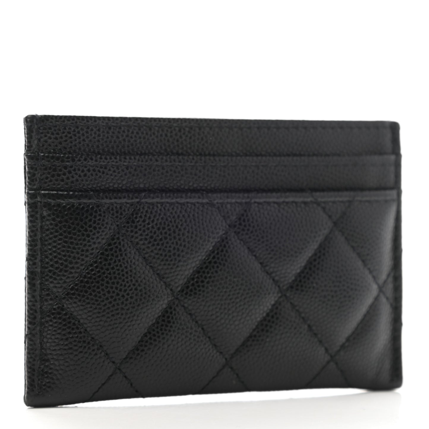 Caviar Quilted French New Wave Card Holder Black