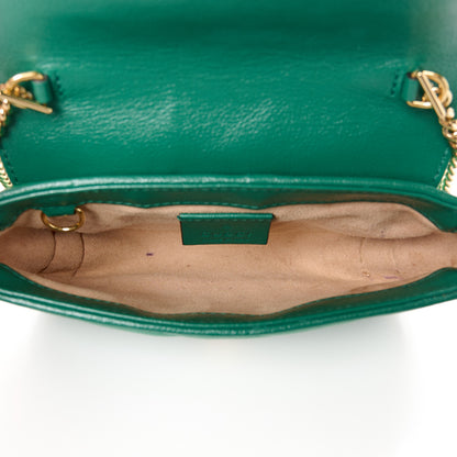 Gucci Azalea Calfskin Enamel Matelasse Diagonal Super Mini Torchon GG Marmont Shoulder Bag New Shamarock Emerald 5 of 11