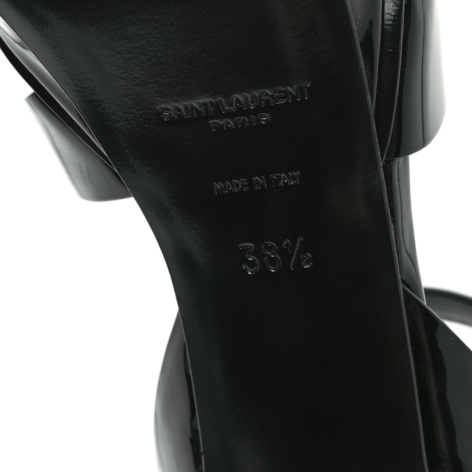 Saint Laurent Patent Tribute 105 Platform Sandals 38.5 Black 7 of 10