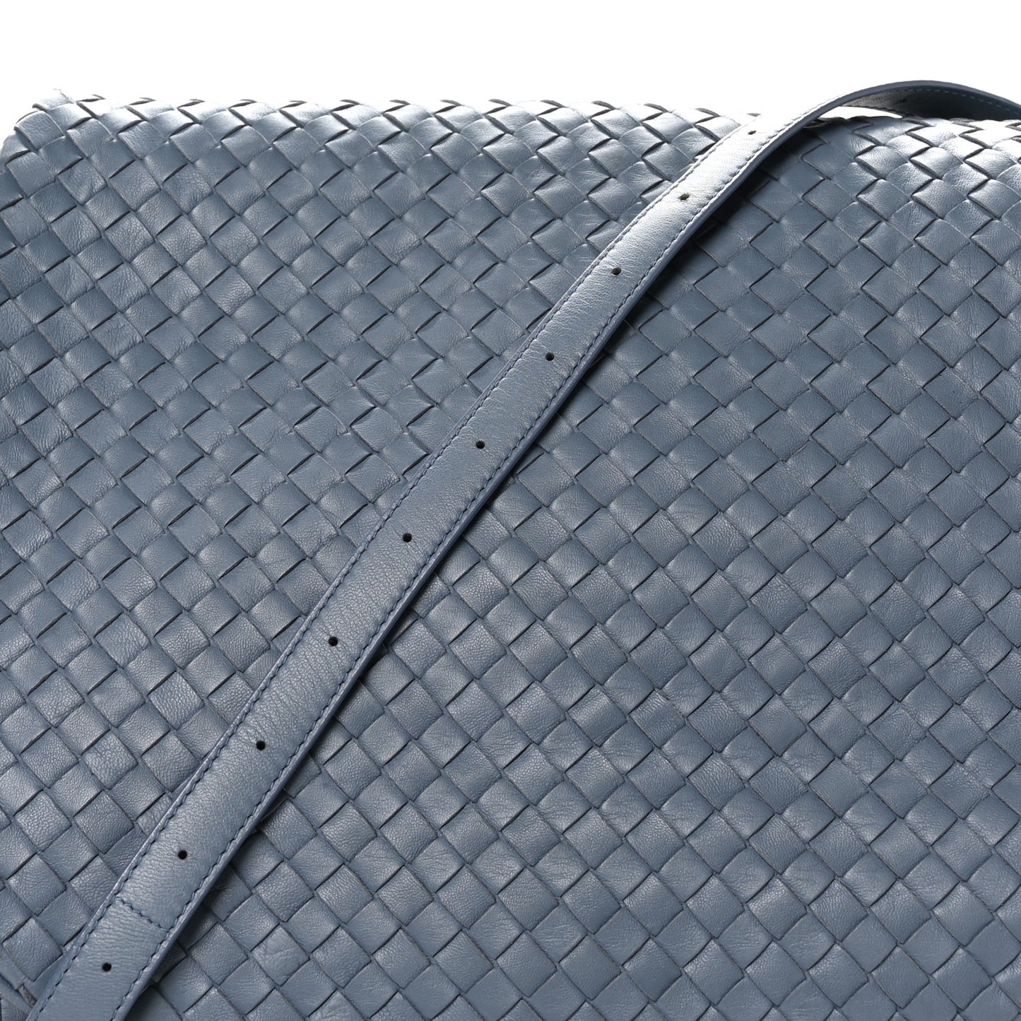 Nappa Intrecciato Messenger Bag Blue