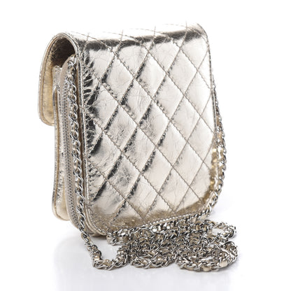Chanel Crackled Aged Calfskin Mini Crossbody Flap Gold 3 of 11