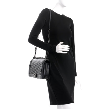 Chanel Calfskin Quilted New Medium Boy Flap So Black 2 of 11