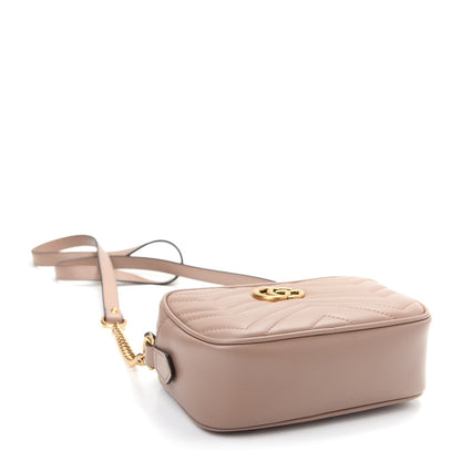 Gucci Calfskin Matelasse Mini GG Marmont Chain Shoulder Bag Porcelain Rose 4 of 9