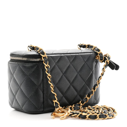 Chanel Pearly Caviar Quilted Fit For You Small Vanity Case With Chain Black 3 of 10