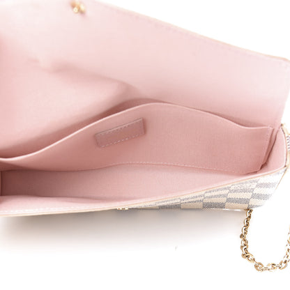 Louis Vuitton Damier Azur Pochette Felicie Chain Wallet Rose Ballerine 5 of 11