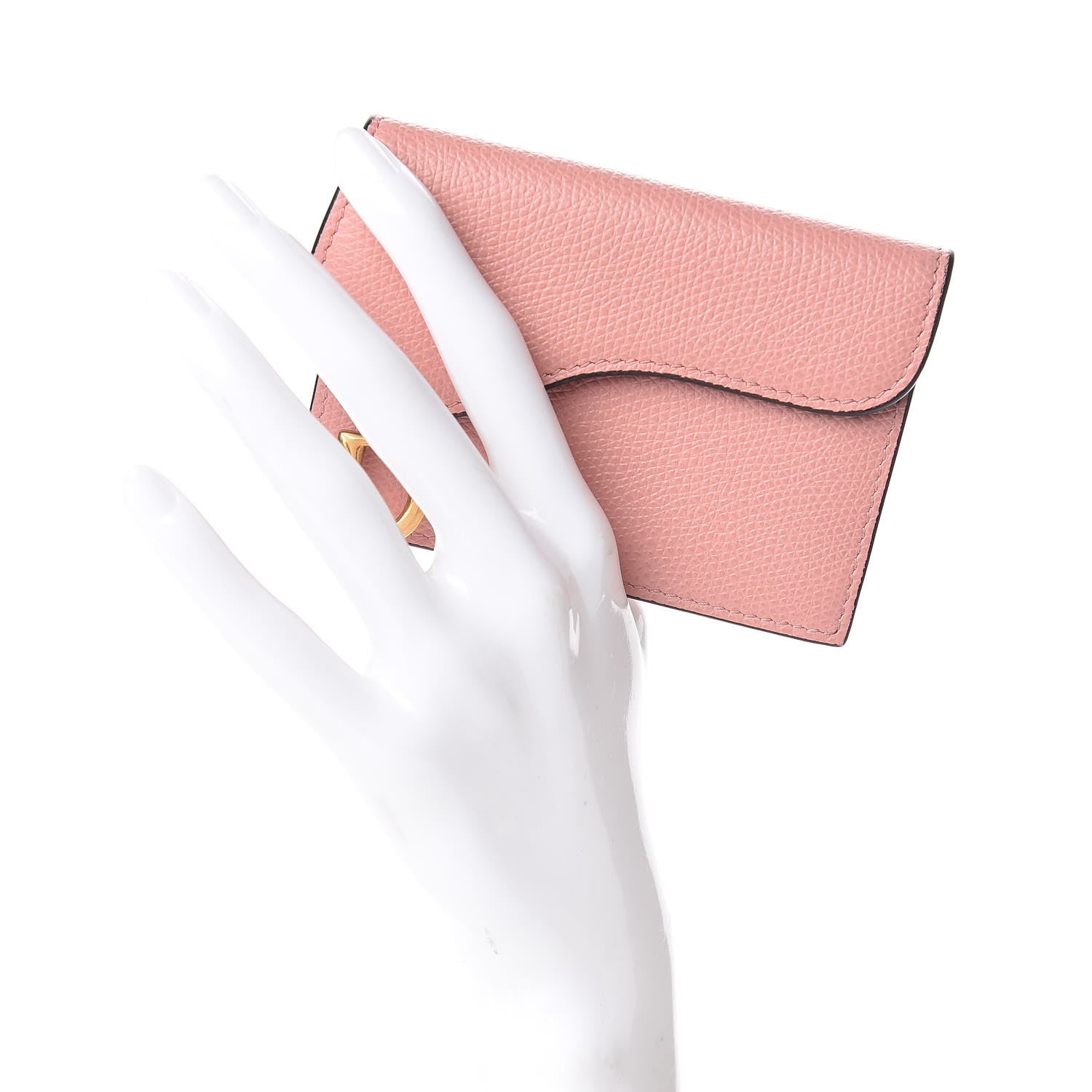 Christian Dior Grained Calfskin Saddle Card Holder Pink 2 of 8