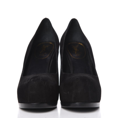 Saint Laurent Suede Calfskin Tribtoo 80 Pumps 39.5 Black 2 of 11