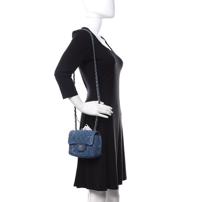 Chanel Denim CC Quilted Mini Square Flap Blue 2 of 11