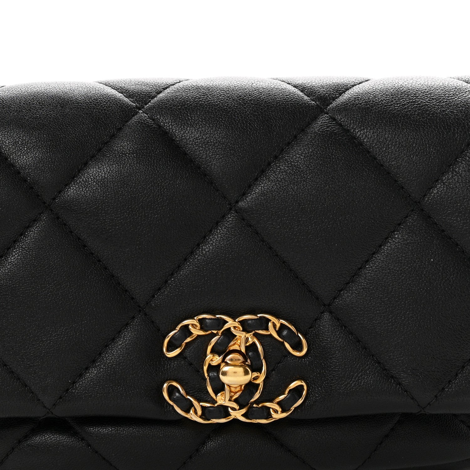 Chanel Lambskin Quilted Chanel 19 Waist Bag Black 7 of 9