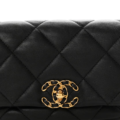 Chanel Lambskin Quilted Chanel 19 Waist Bag Black 7 of 9
