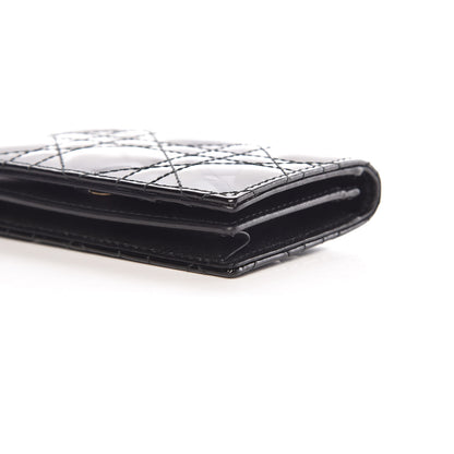 Christian Dior Patent Cannage Small Lady Dior Flap Card Holder Black 10 of 11