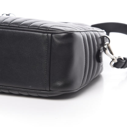 Prada Soft Calfskin Impunture Diagramme Top Handle Crossbody Bag Black 10 of 11