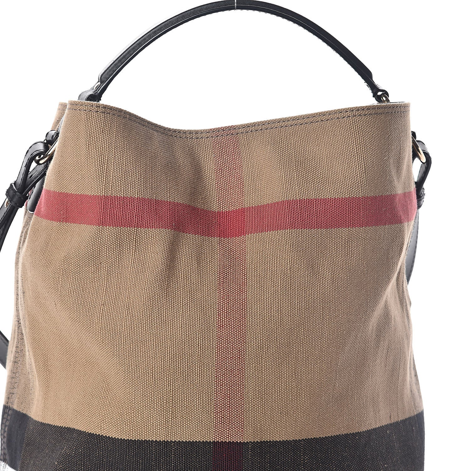 Burberry Canvas Mega Check Medium Ashby Hobo Black 8 of 10