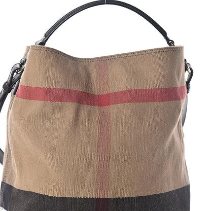 Burberry Canvas Mega Check Medium Ashby Hobo Black 8 of 10