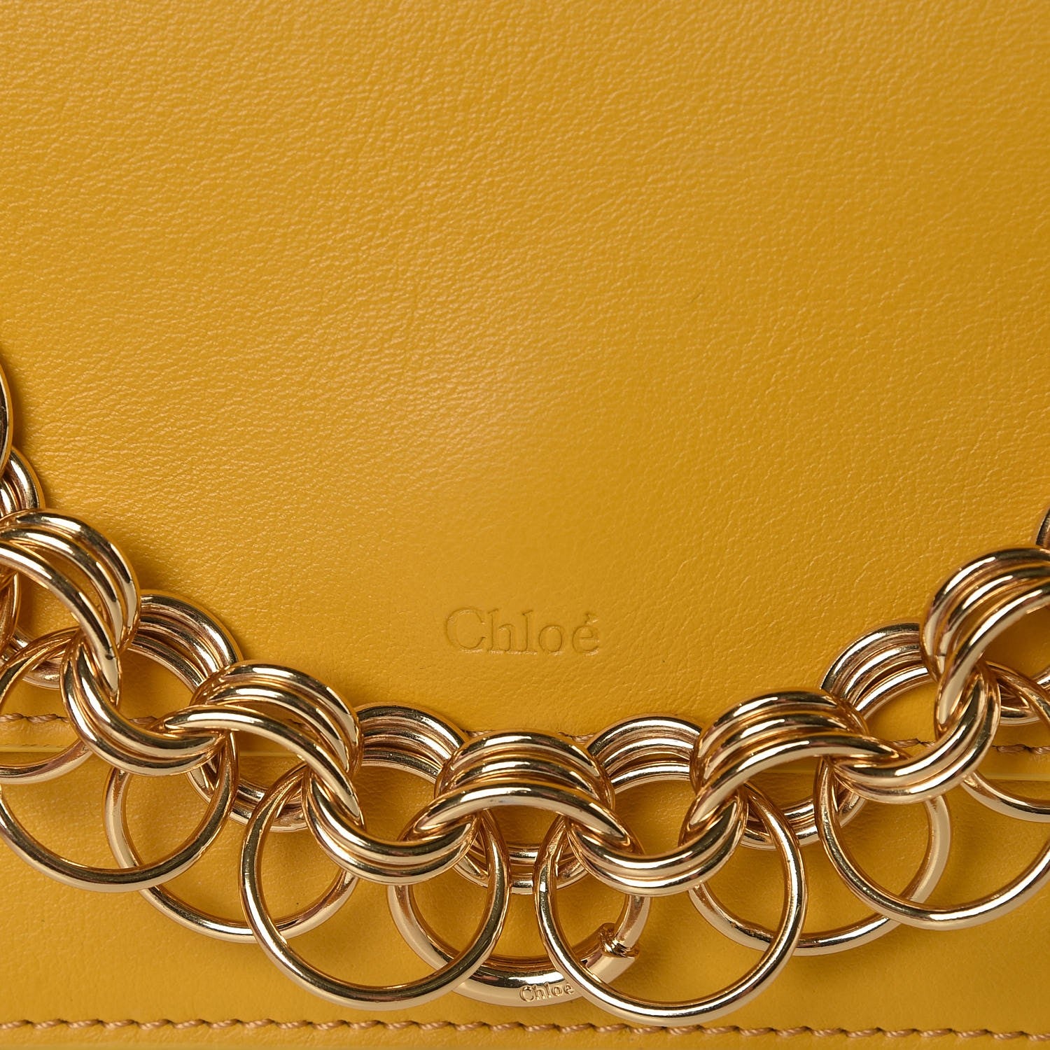 Chloe Calfskin Drew Bijou Clutch Ochre 10 of 10