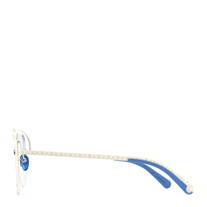 Louis Vuitton Monogram Grease Mask Sunglasses ZT329W Silver Blue 3 of 9