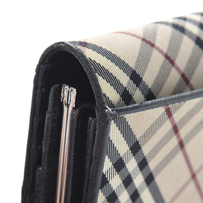 Burberry Calfskin House Check Continental Flap Wallet Black 15 of 17