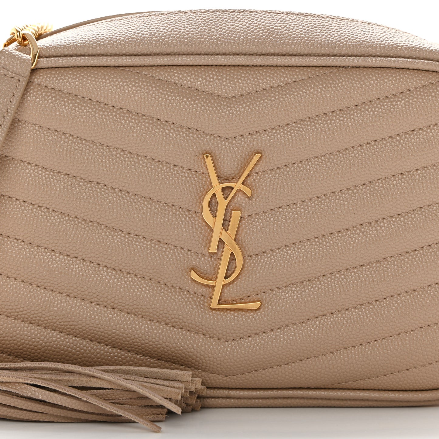 Grain De Poudre Matelasse Monogram Mini Lou Camera Bag Dark Beige
