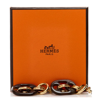 Hermes Permabrass Buffalo Horn Earrings Gold 5 of 5
