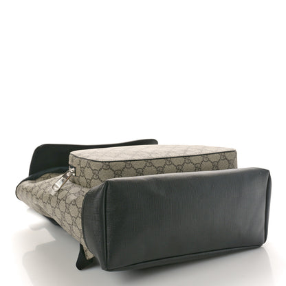 Gucci GG Supreme Monogram Single Buckle Backpack Beige Black 4 of 10