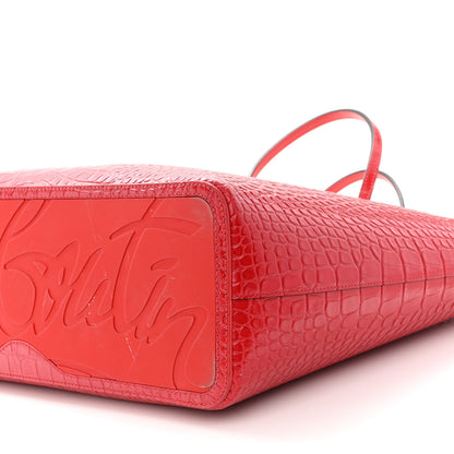 Christian Louboutin Calfskin Crocodile Embossed Spikes East West Cabata Tote 10 of 14