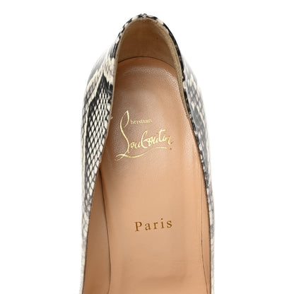 Christian Louboutin Patent Degrade Snakeskin Printed Pigalle Follies 100 Pumps 39.5 White Roccia 7 of 7